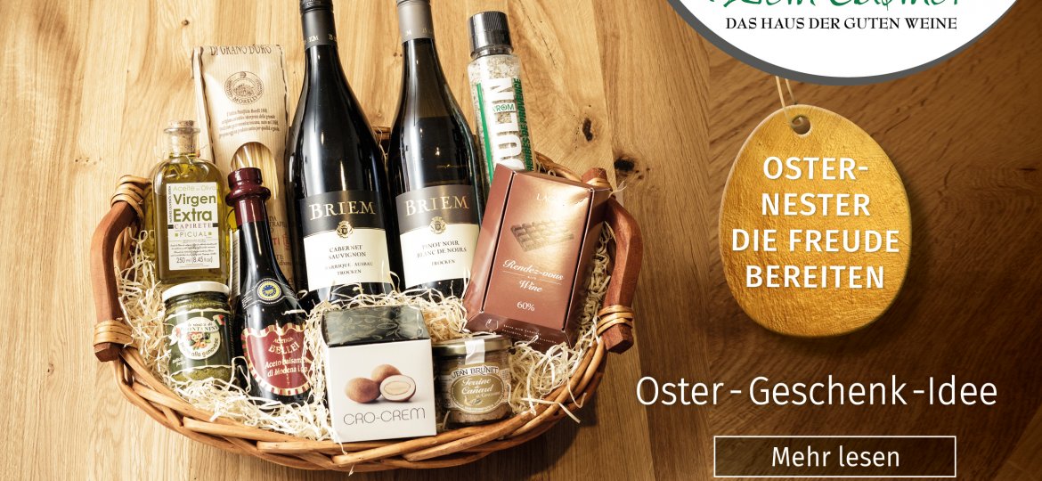 Wein Cabinet Briem, Weinpräsente, Ostergeschnek Idee, Präsentkorb, Bonn